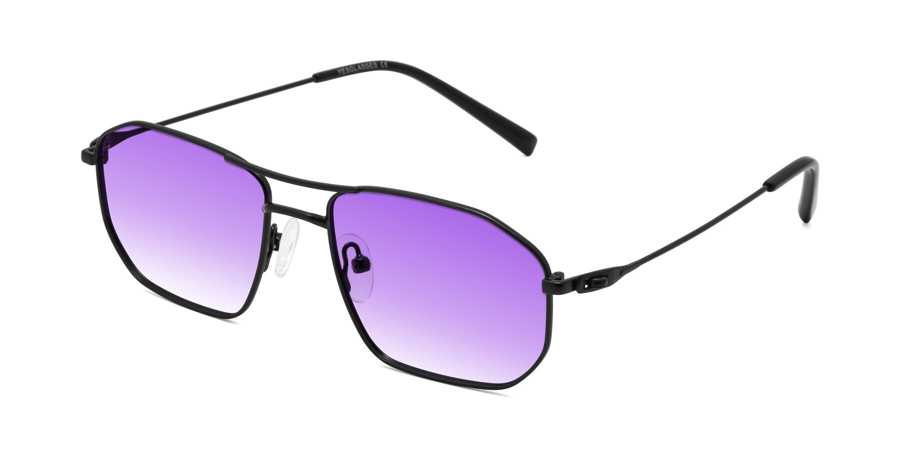 Angle of Cress in Black with Purple Gradient Lenses