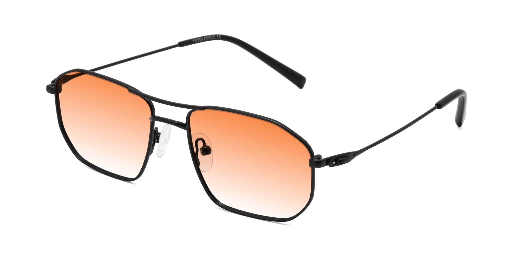 Angle of Cress in Black with Orange Gradient Lenses