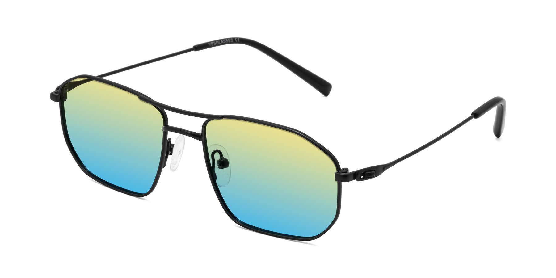 Angle of Cress in Black with Yellow / Blue Gradient Lenses