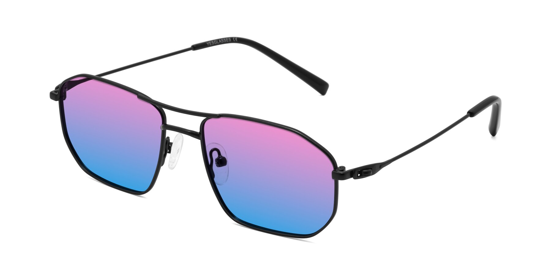 Angle of Cress in Black with Pink / Blue Gradient Lenses