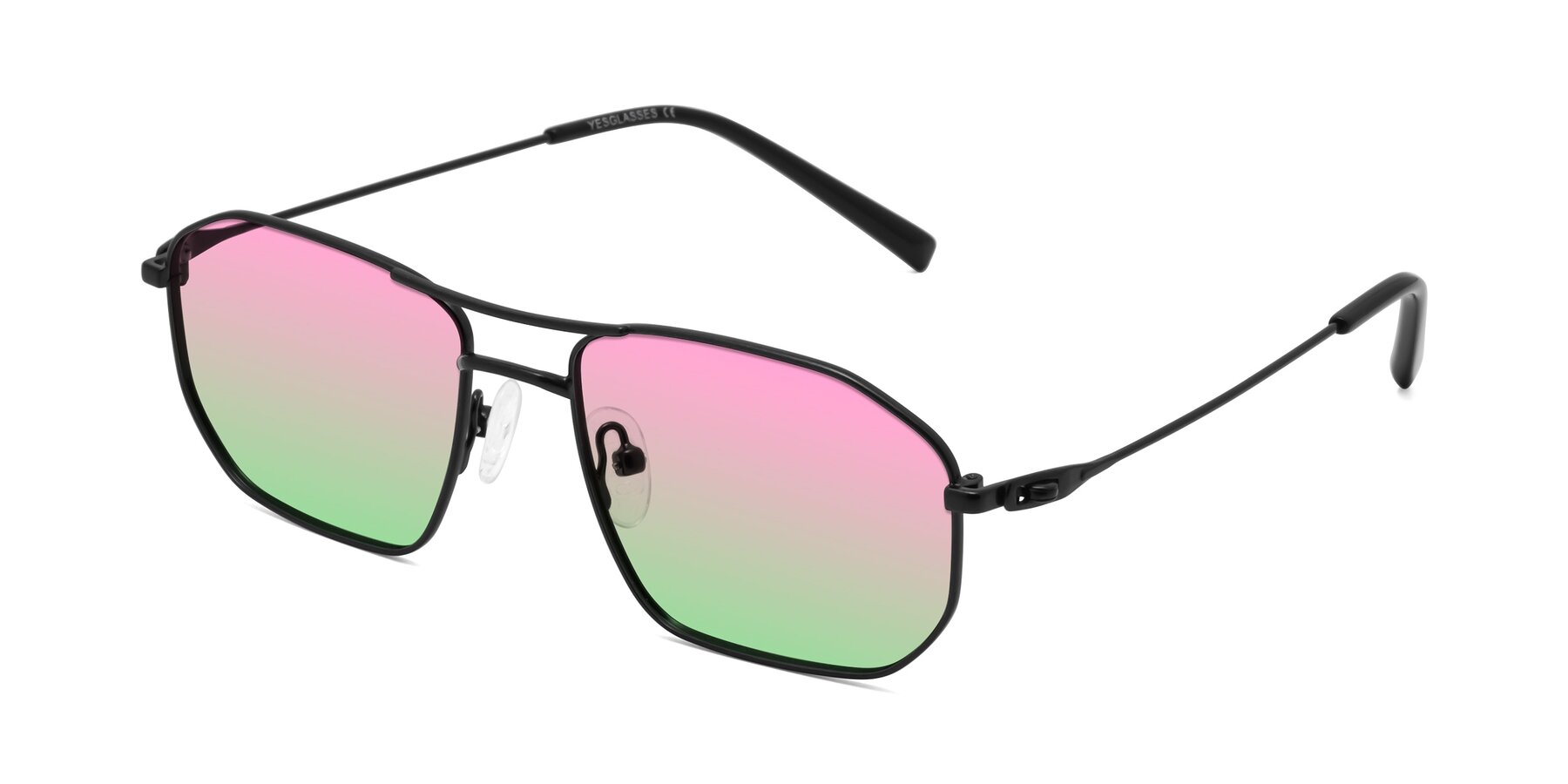 Angle of Cress in Black with Pink / Green Gradient Lenses