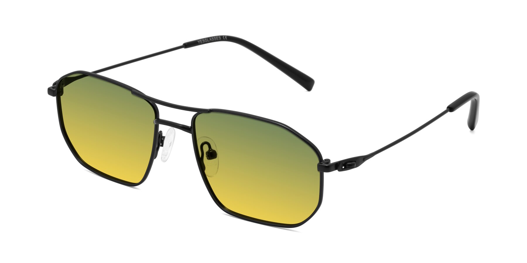 Angle of Cress in Black with Green / Yellow Gradient Lenses