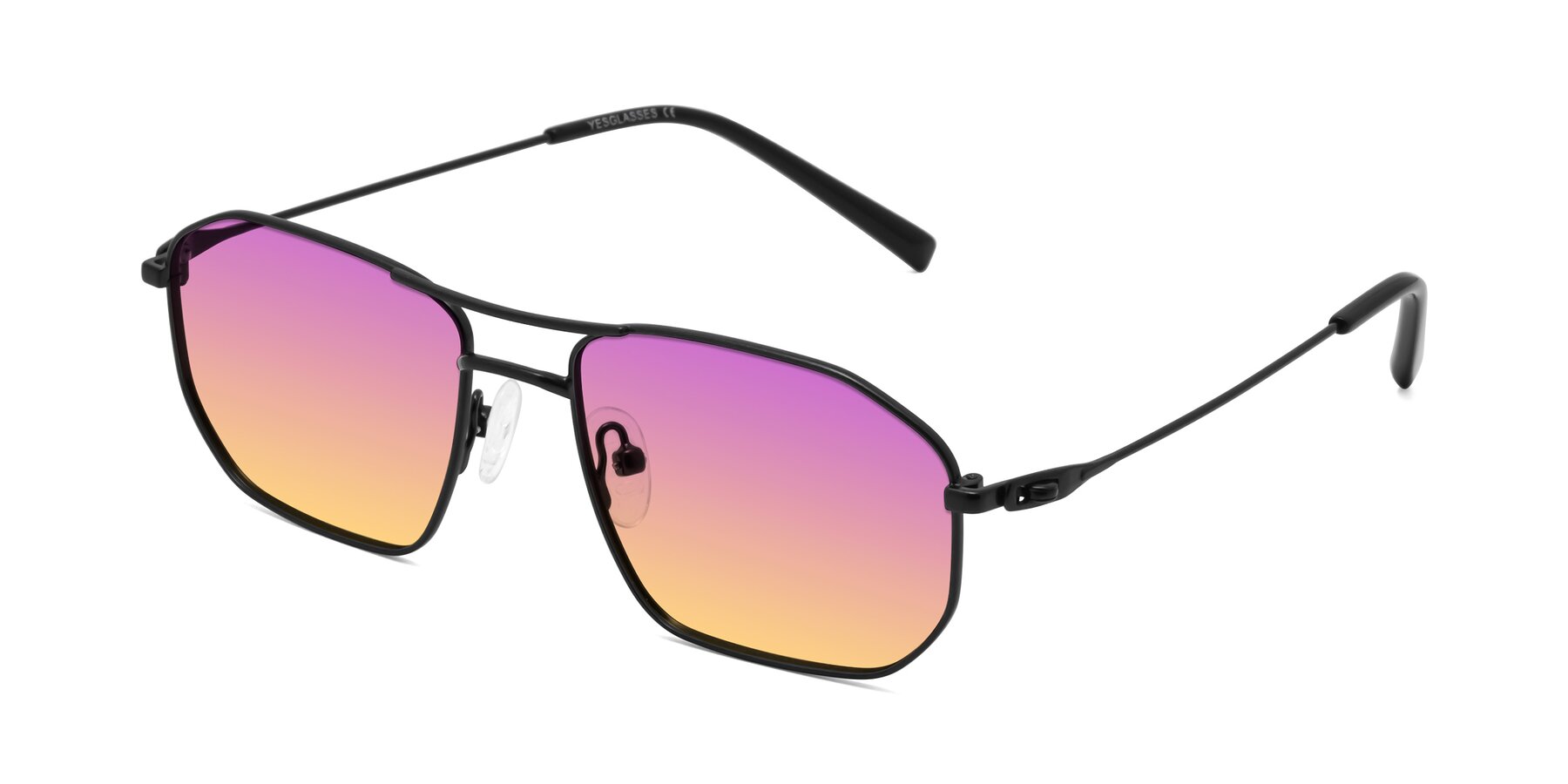 Angle of Cress in Black with Purple / Yellow Gradient Lenses