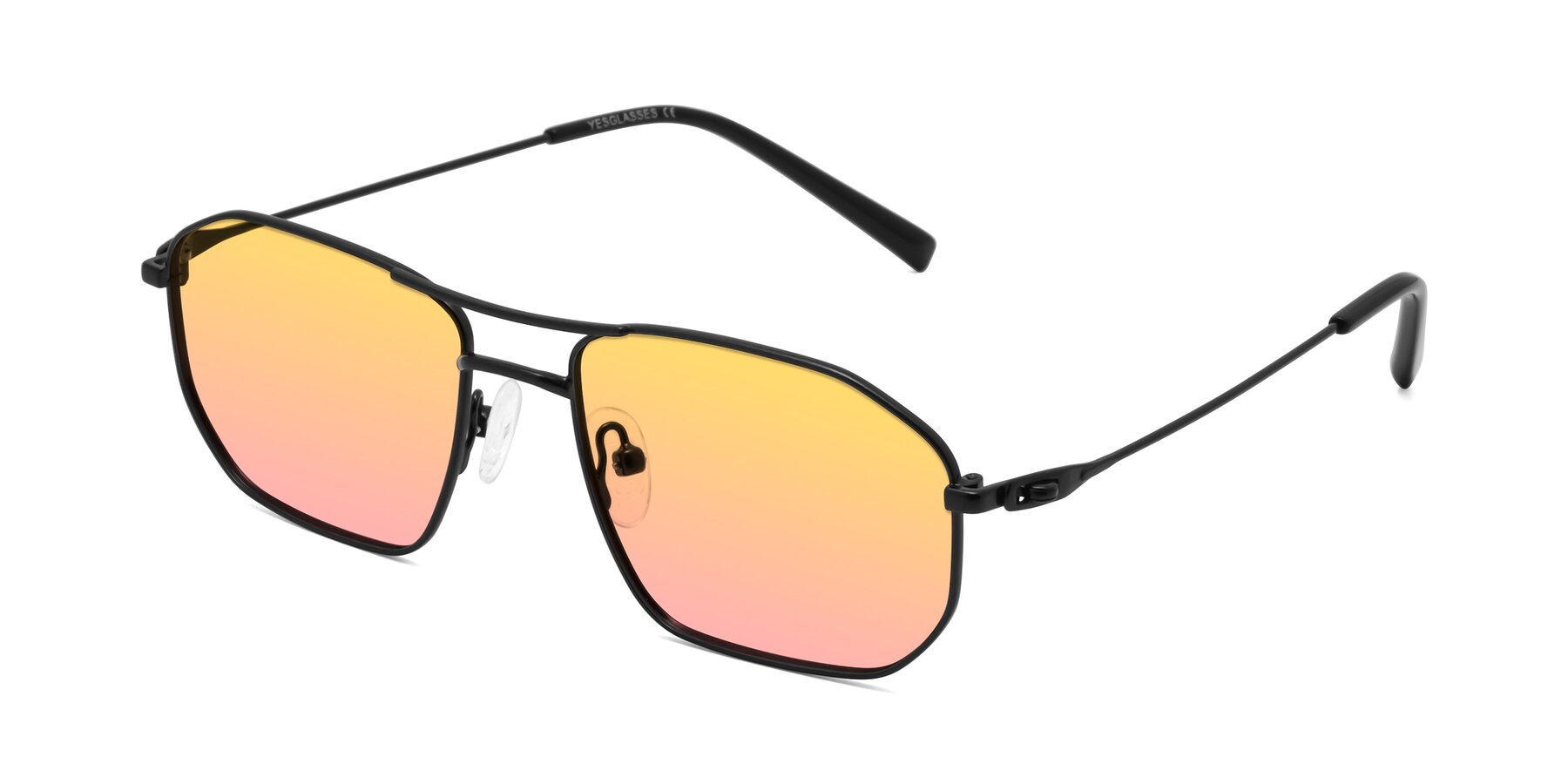 Angle of Cress in Black with Yellow / Pink Gradient Lenses