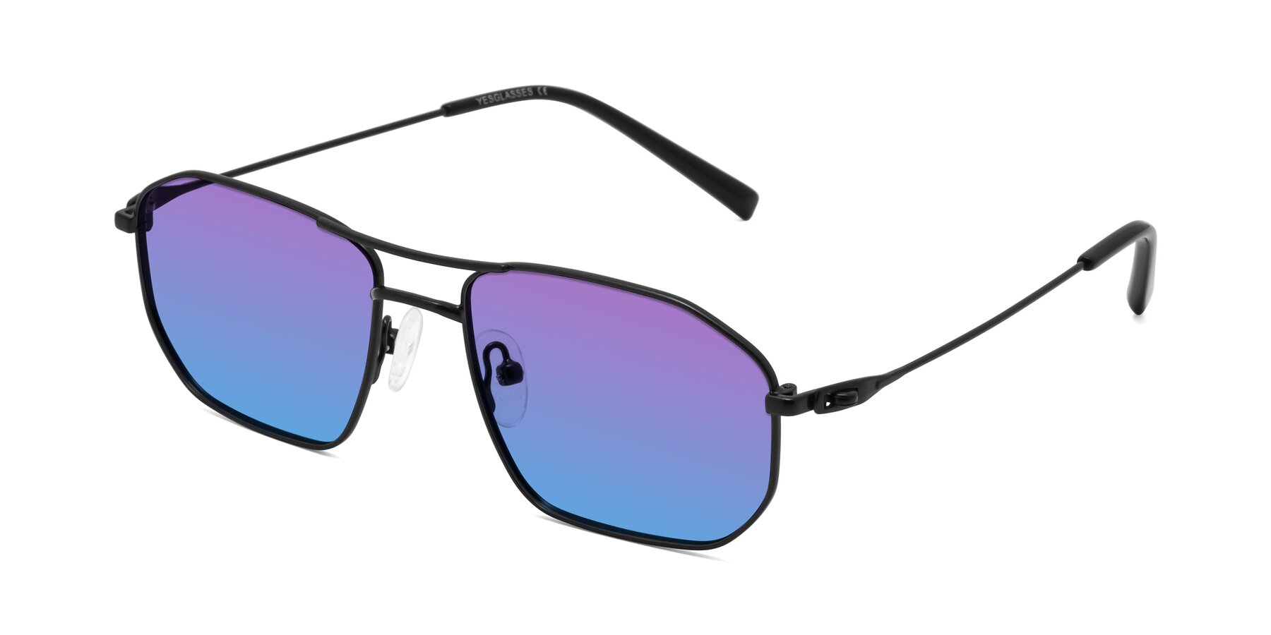 Angle of Cress in Black with Purple / Blue Gradient Lenses