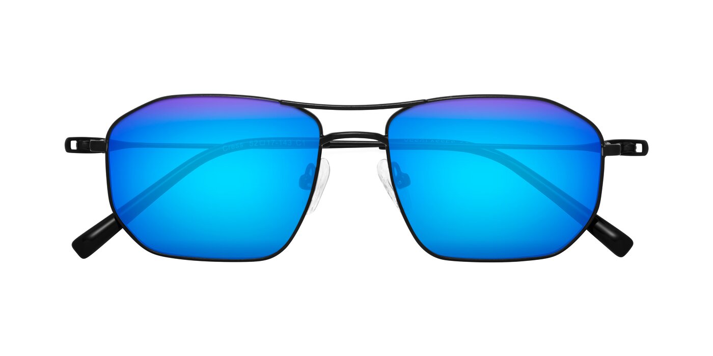 Cress - Black Flash Mirrored Sunglasses