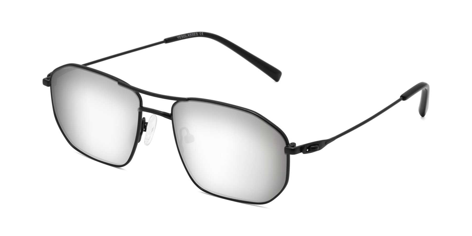 Angle of Cress in Black with Silver Mirrored Lenses