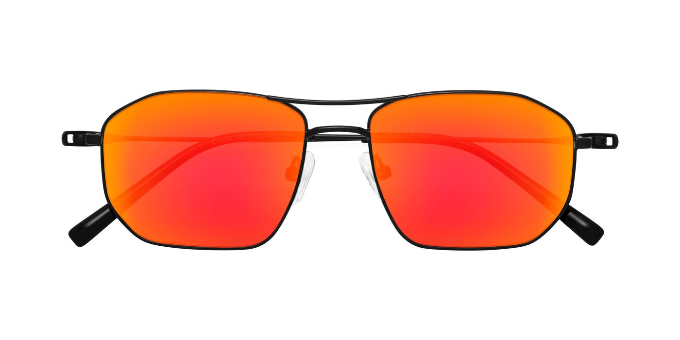 Cress - Black Flash Mirrored Sunglasses