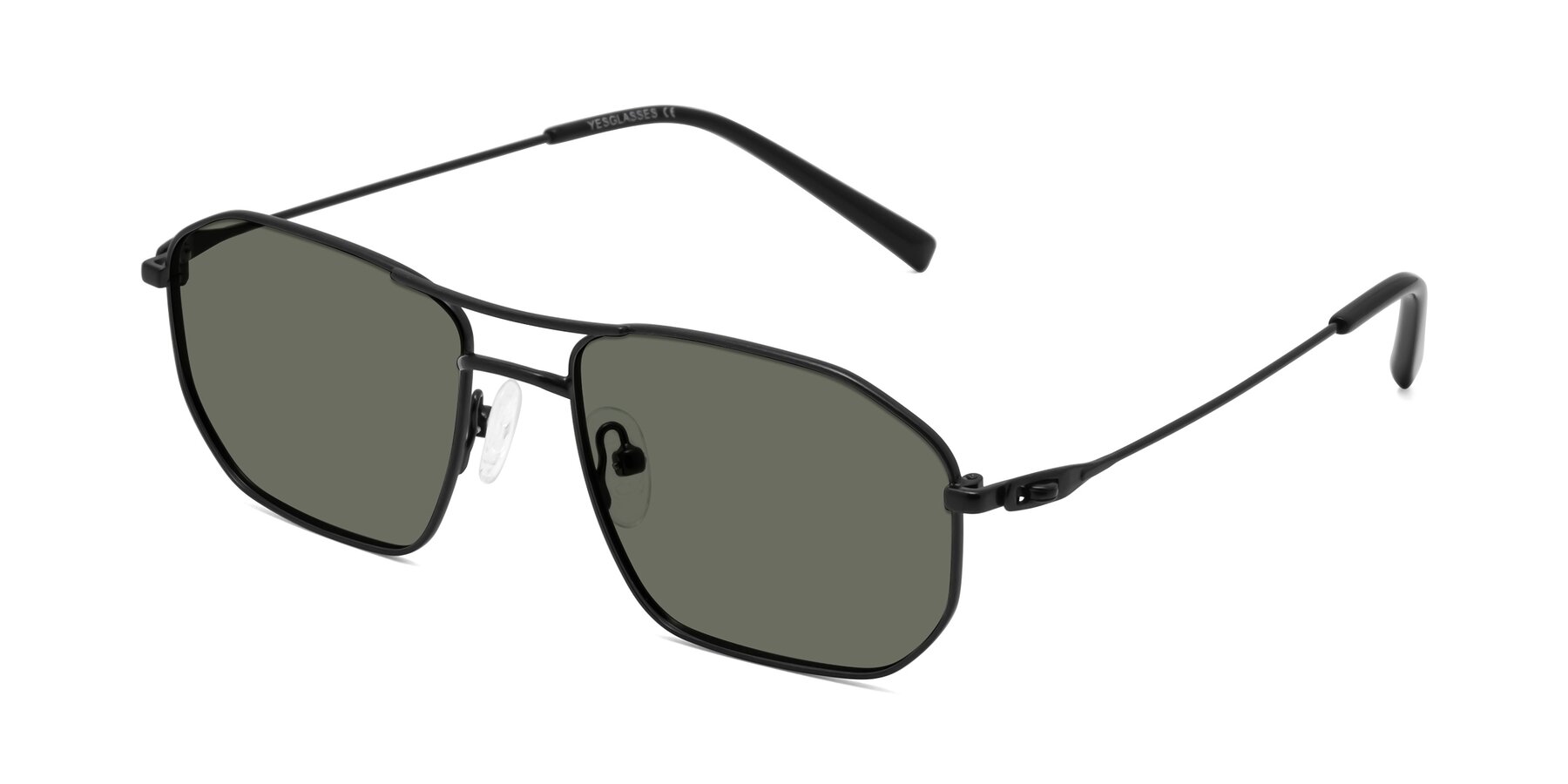 Angle of Cress in Black with Gray Polarized Lenses