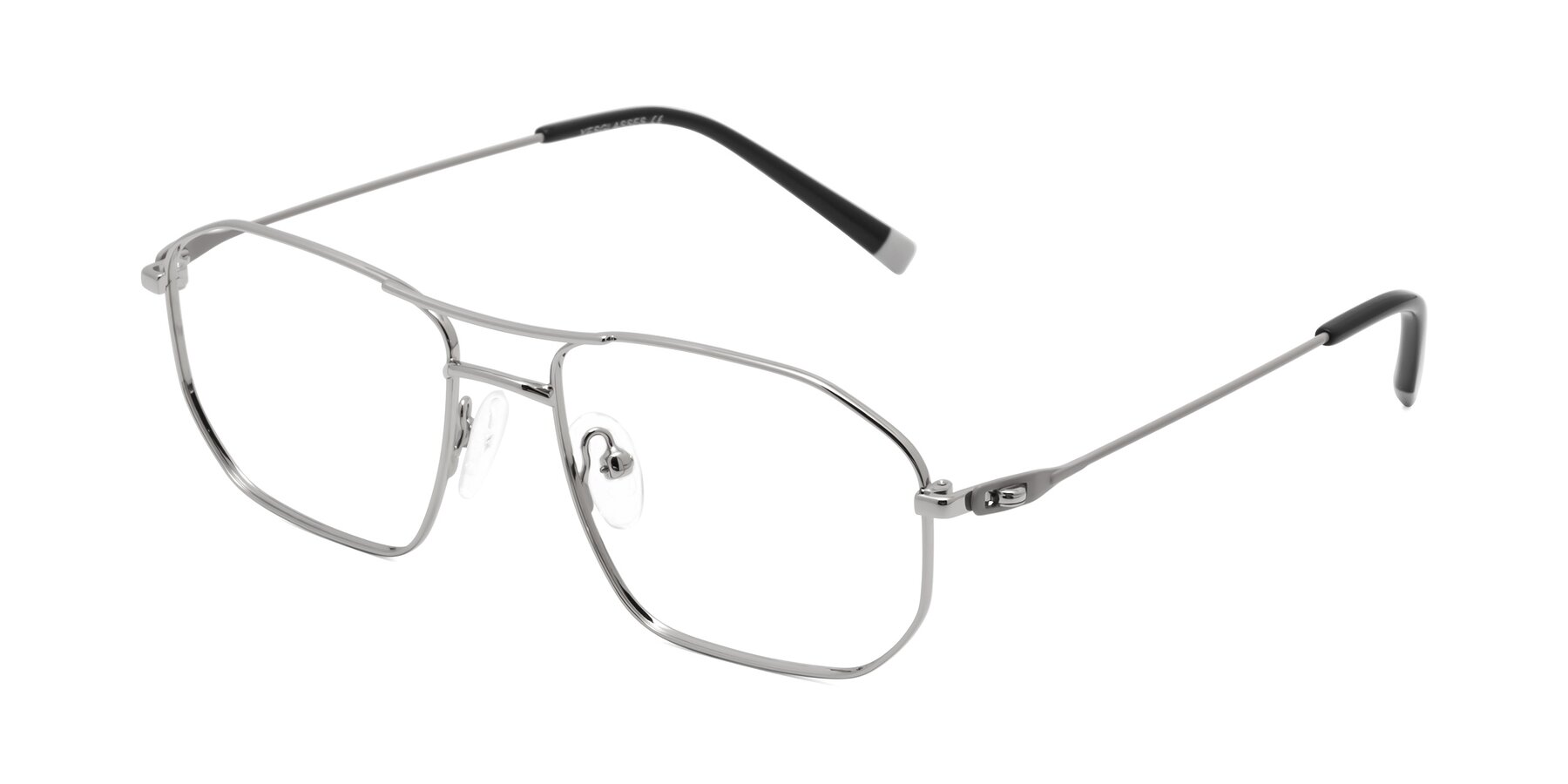 Angle of Cress in Silver-Gray with Clear Eyeglass Lenses