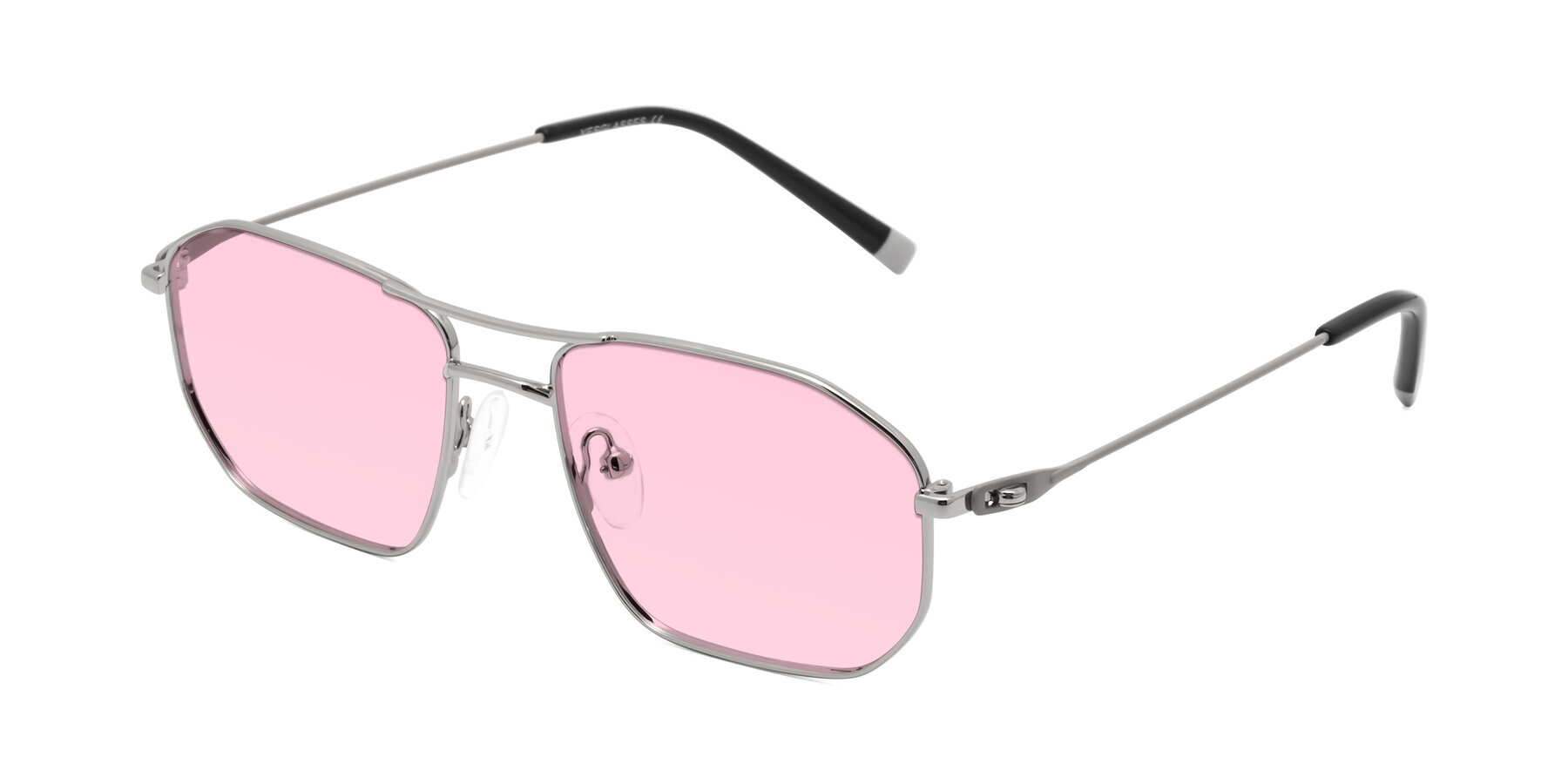 Angle of Cress in Silver-Gray with Light Pink Tinted Lenses