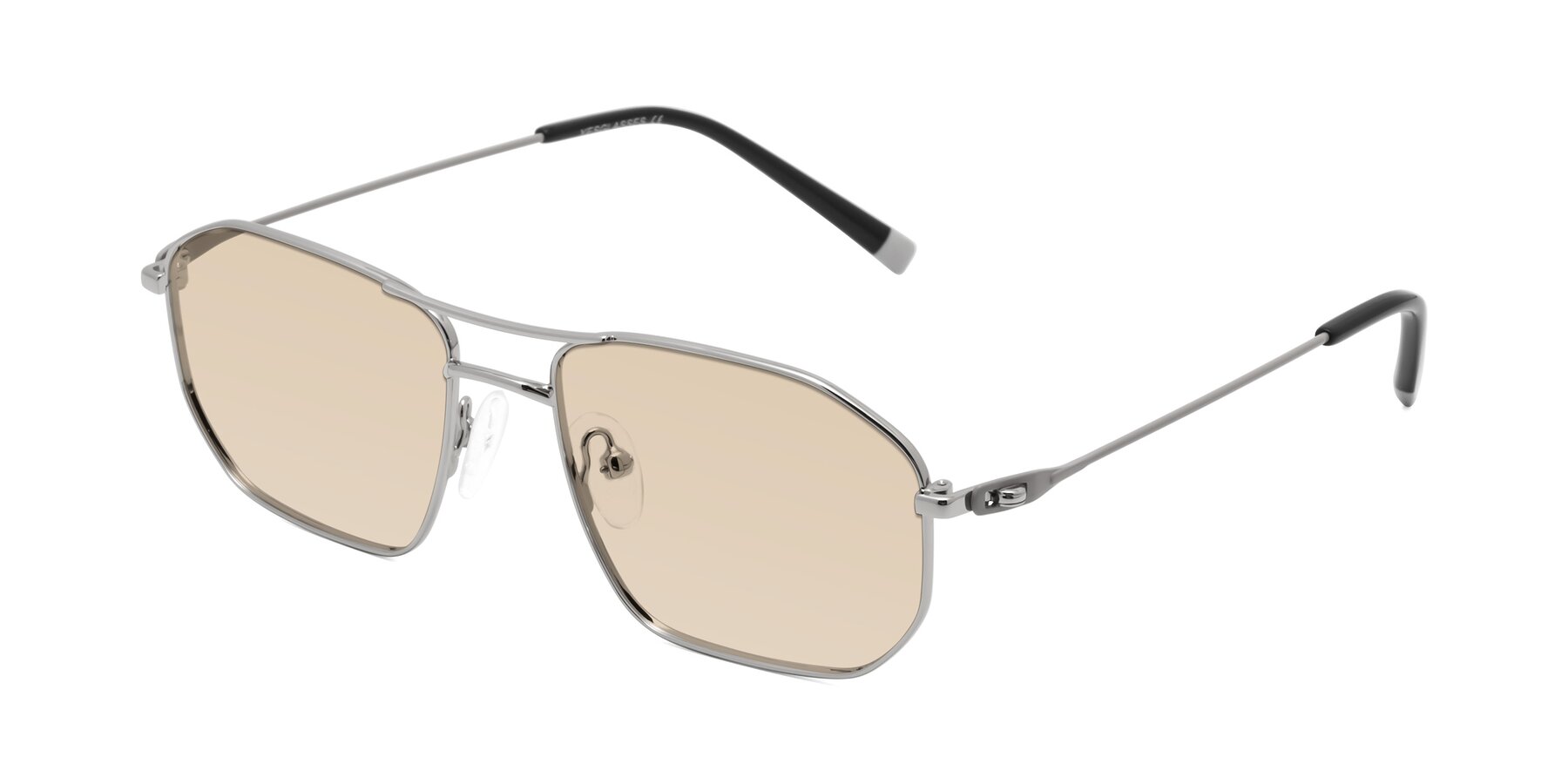 Angle of Cress in Silver-Gray with Light Brown Tinted Lenses