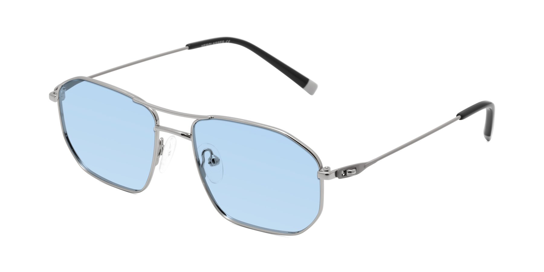 Angle of Cress in Silver-Gray with Light Blue Tinted Lenses