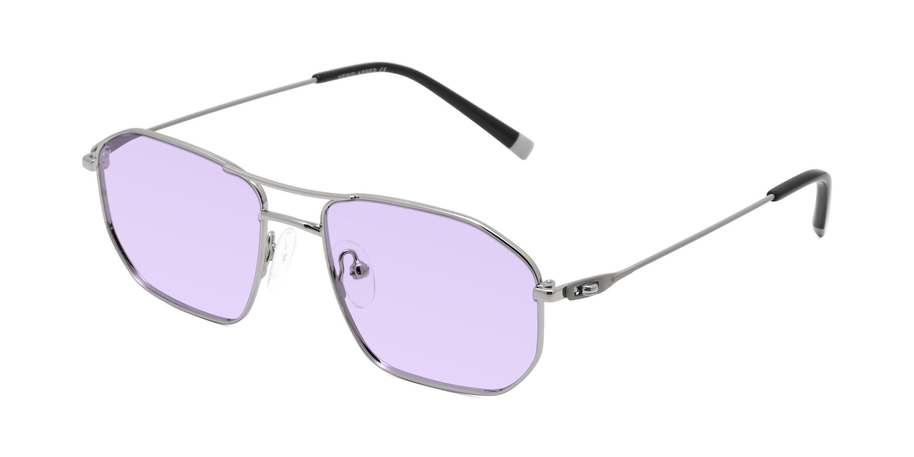 Angle of Cress in Silver-Gray with Light Purple Tinted Lenses