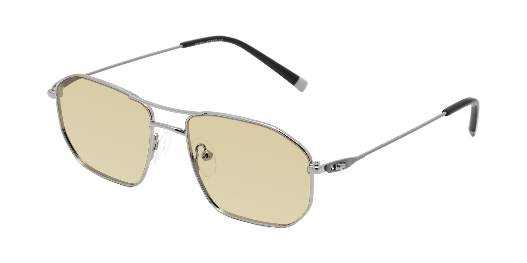 Angle of Cress in Silver-Gray with Light Champagne Tinted Lenses