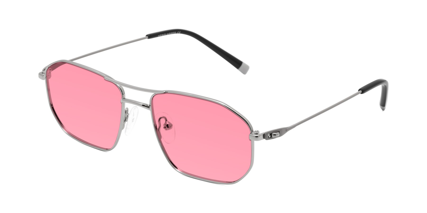 Angle of Cress in Silver-Gray with Pink Tinted Lenses