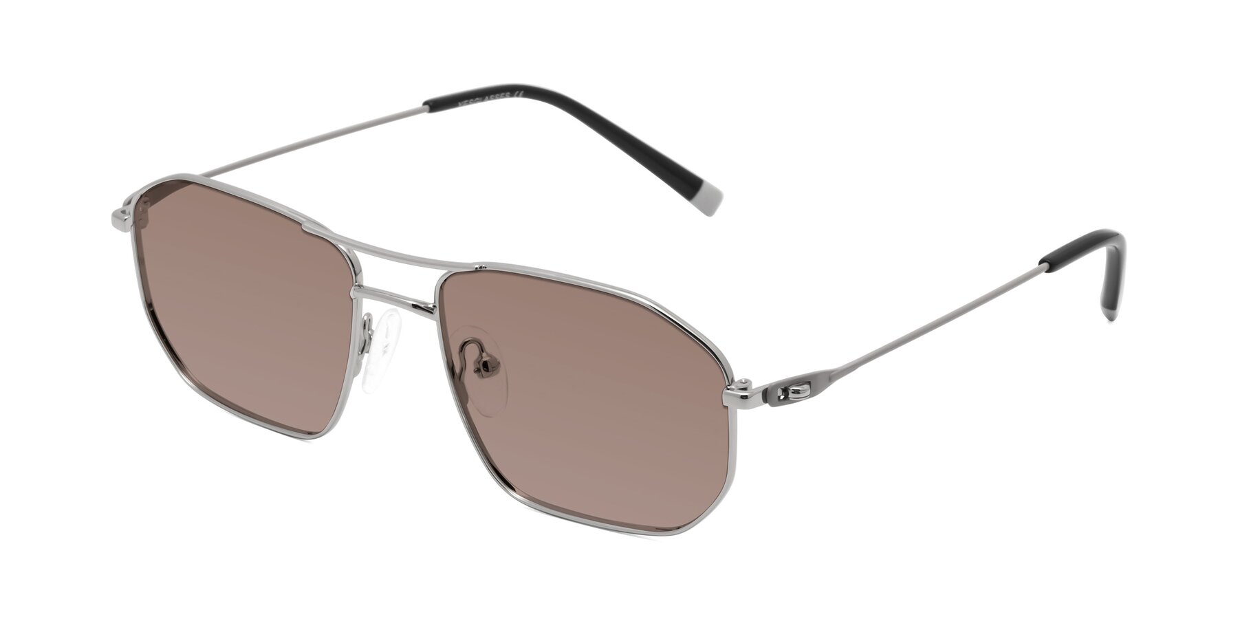 Angle of Cress in Silver-Gray with Medium Brown Tinted Lenses