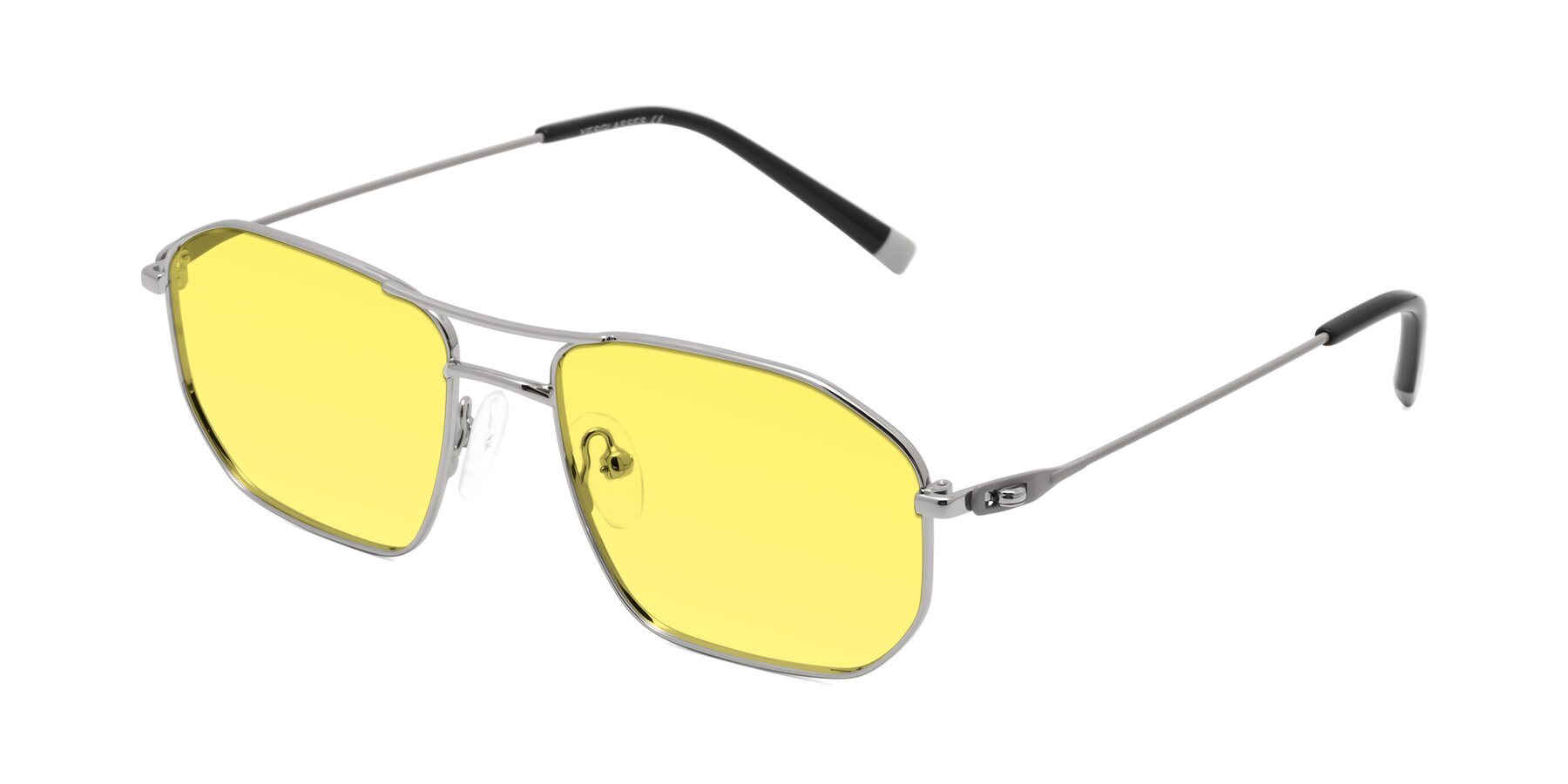 Angle of Cress in Silver-Gray with Medium Yellow Tinted Lenses