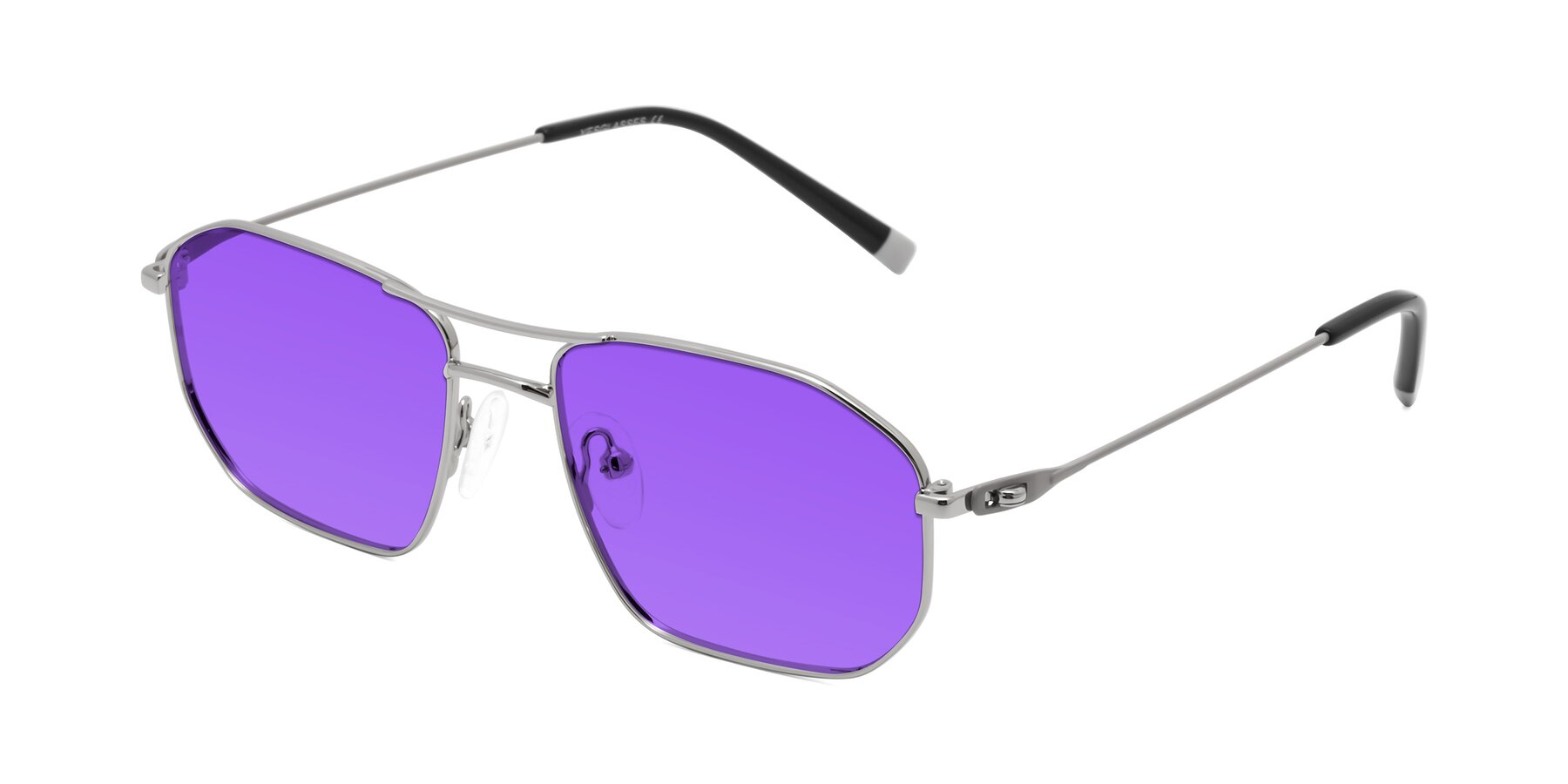 Angle of Cress in Silver-Gray with Purple Tinted Lenses