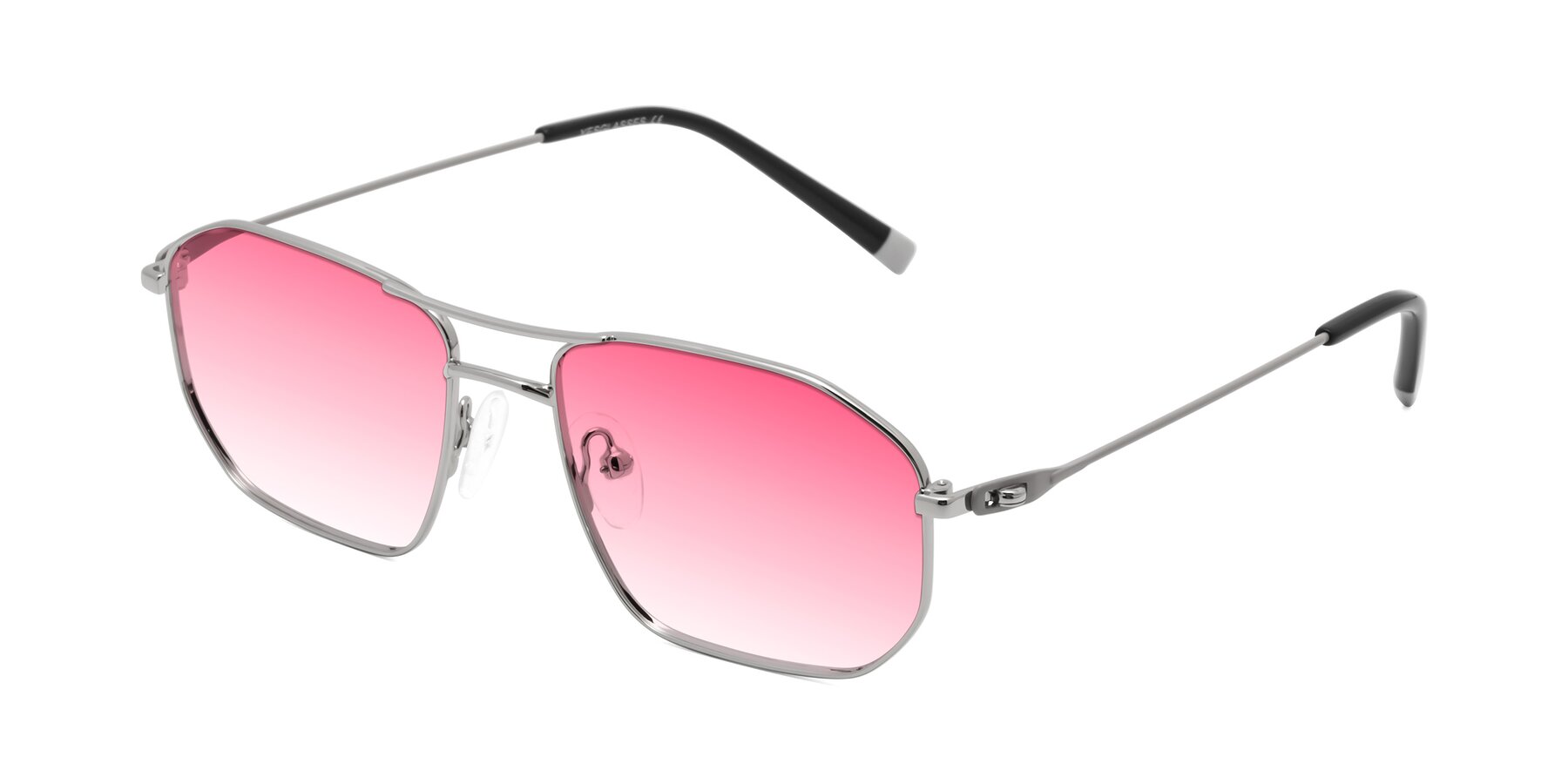 Angle of Cress in Silver-Gray with Pink Gradient Lenses