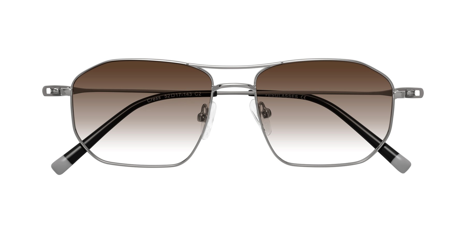 Folded Front of Cress in Silver-Gray with Brown Gradient Lenses