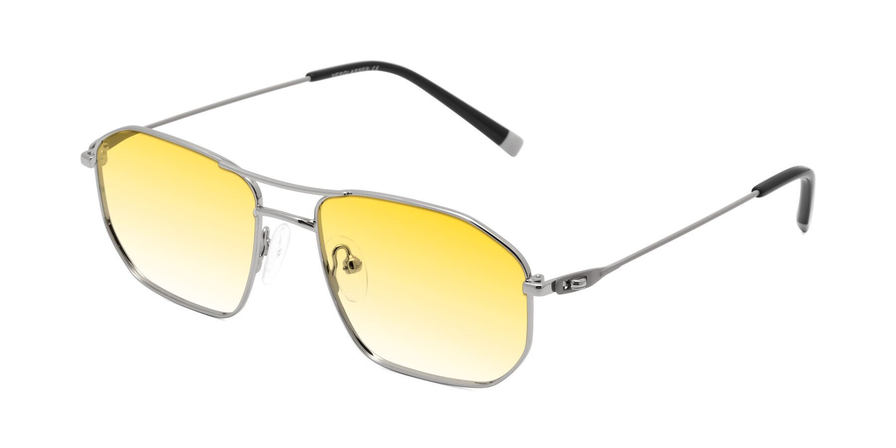 Angle of Cress in Silver-Gray with Yellow Gradient Lenses