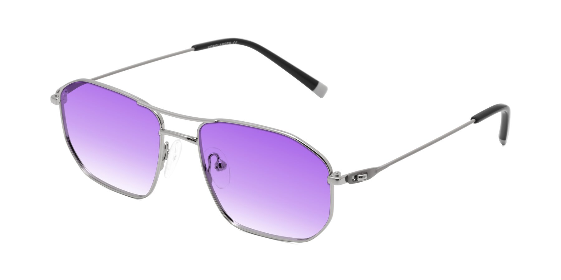 Angle of Cress in Silver-Gray with Purple Gradient Lenses