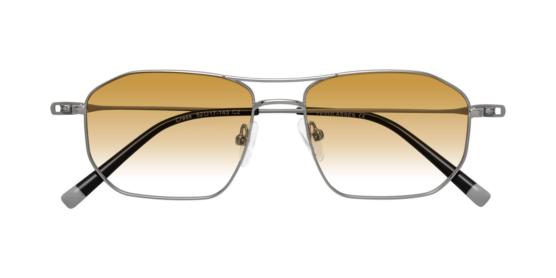 Folded Front of Cress in Silver-Gray with Champagne Gradient Lenses