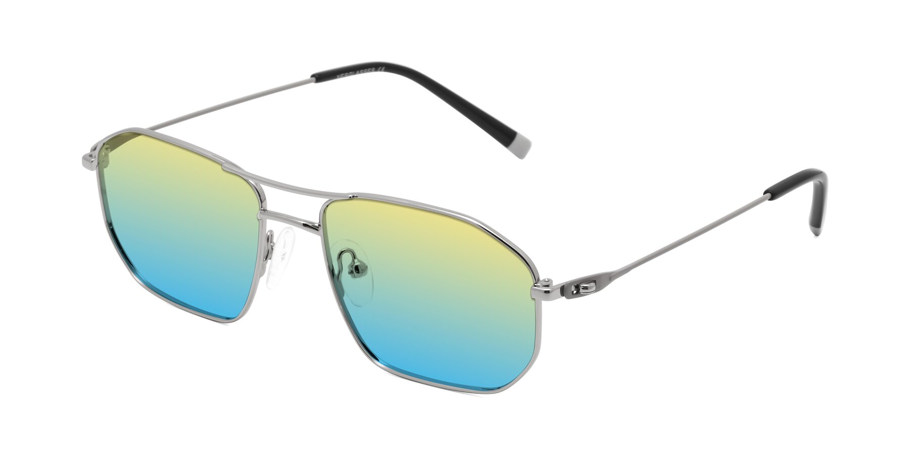 Angle of Cress in Silver-Gray with Yellow / Blue Gradient Lenses