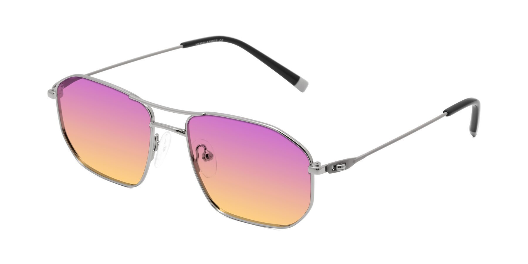 Angle of Cress in Silver-Gray with Purple / Yellow Gradient Lenses