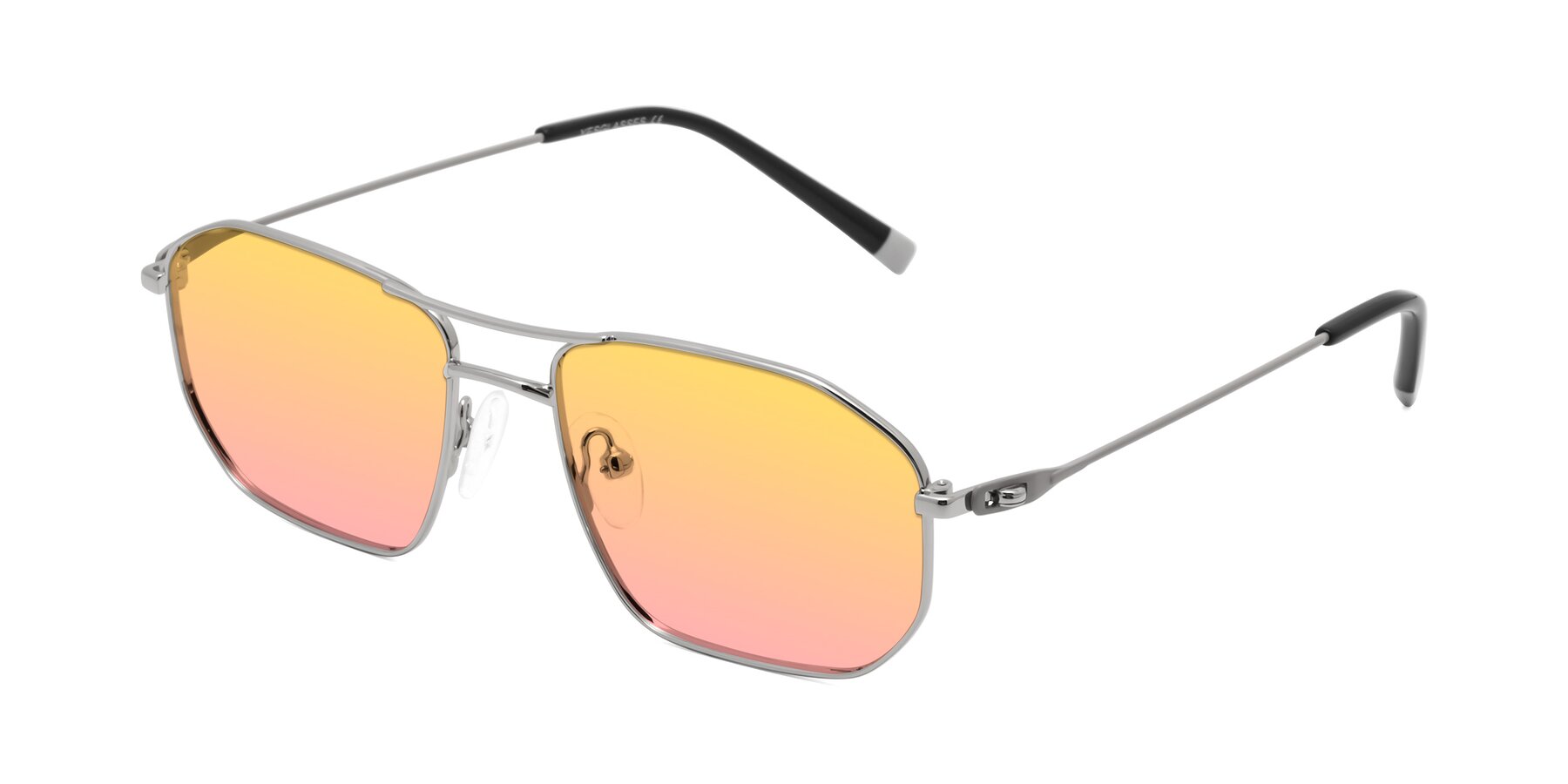 Angle of Cress in Silver-Gray with Yellow / Pink Gradient Lenses