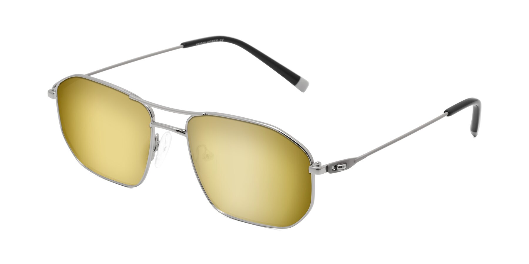 Angle of Cress in Silver-Gray with Gold Mirrored Lenses