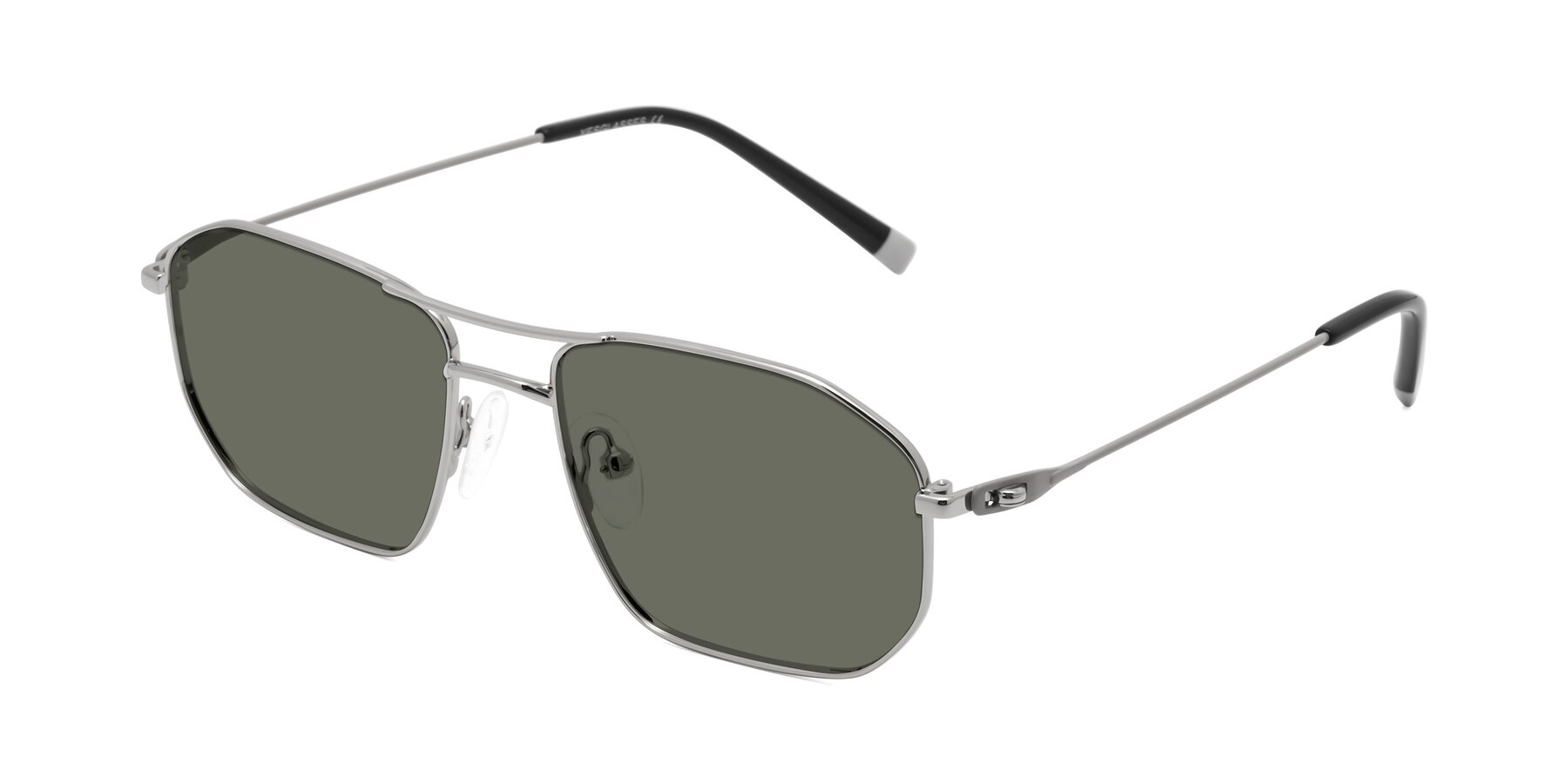 Angle of Cress in Silver-Gray with Gray Polarized Lenses