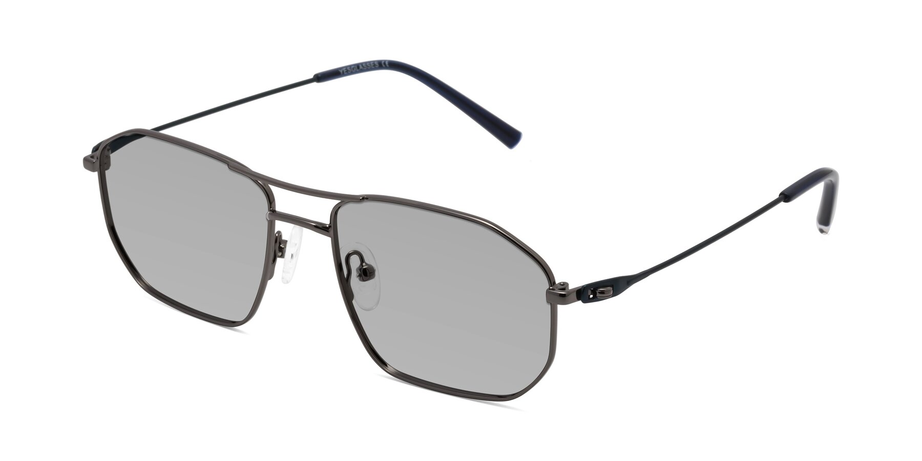 Angle of Cress in Gunmetal-Blue with Light Gray Tinted Lenses