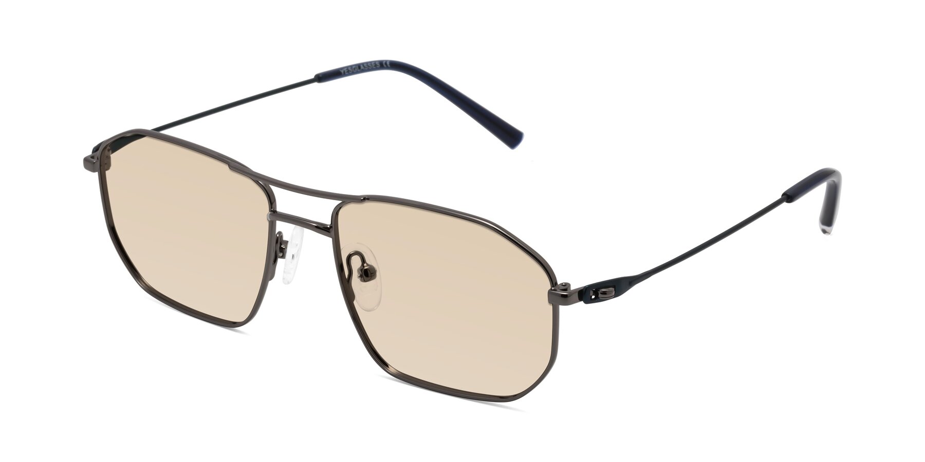 Angle of Cress in Gunmetal-Blue with Light Brown Tinted Lenses