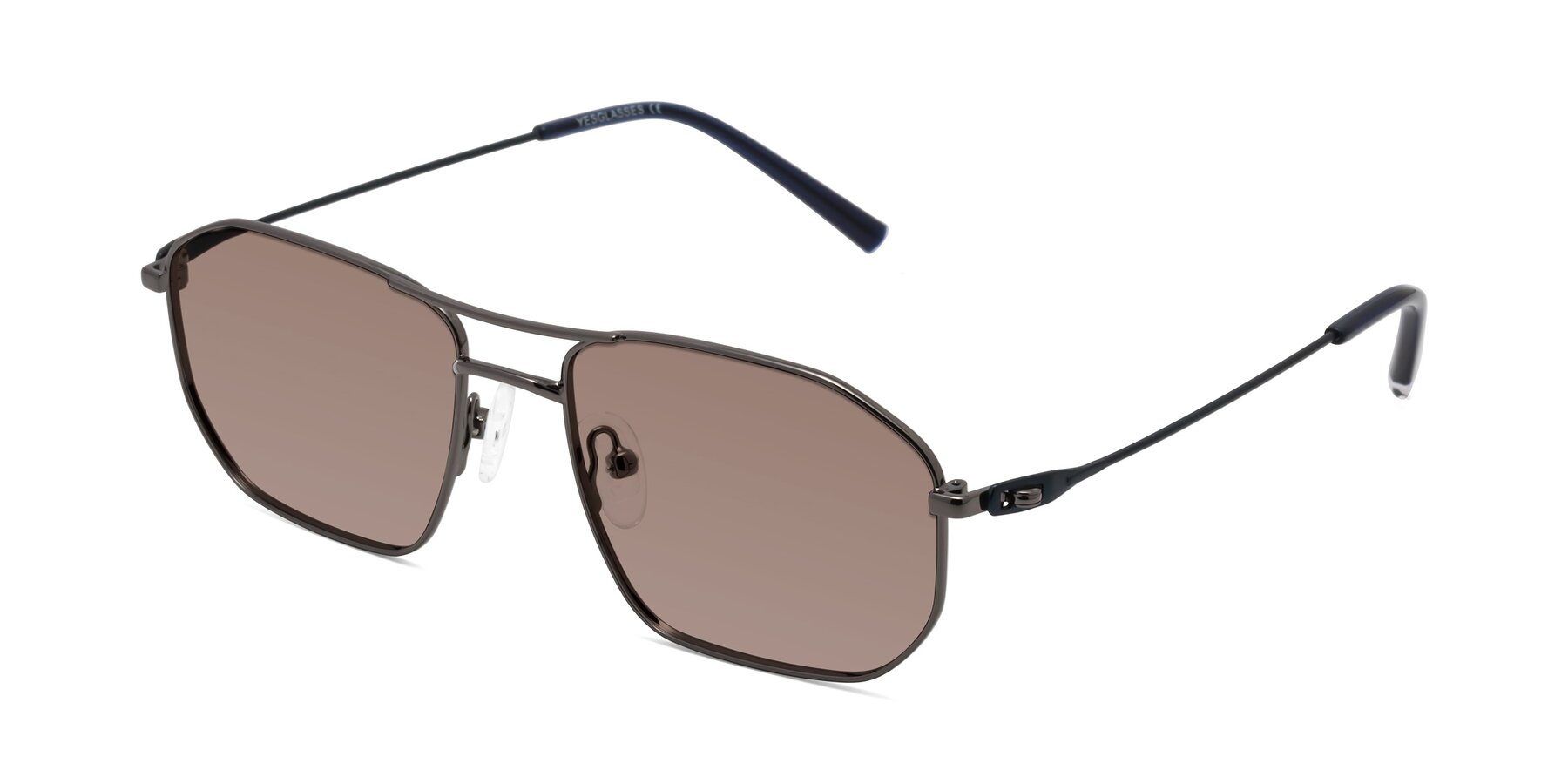 Angle of Cress in Gunmetal-Blue with Medium Brown Tinted Lenses