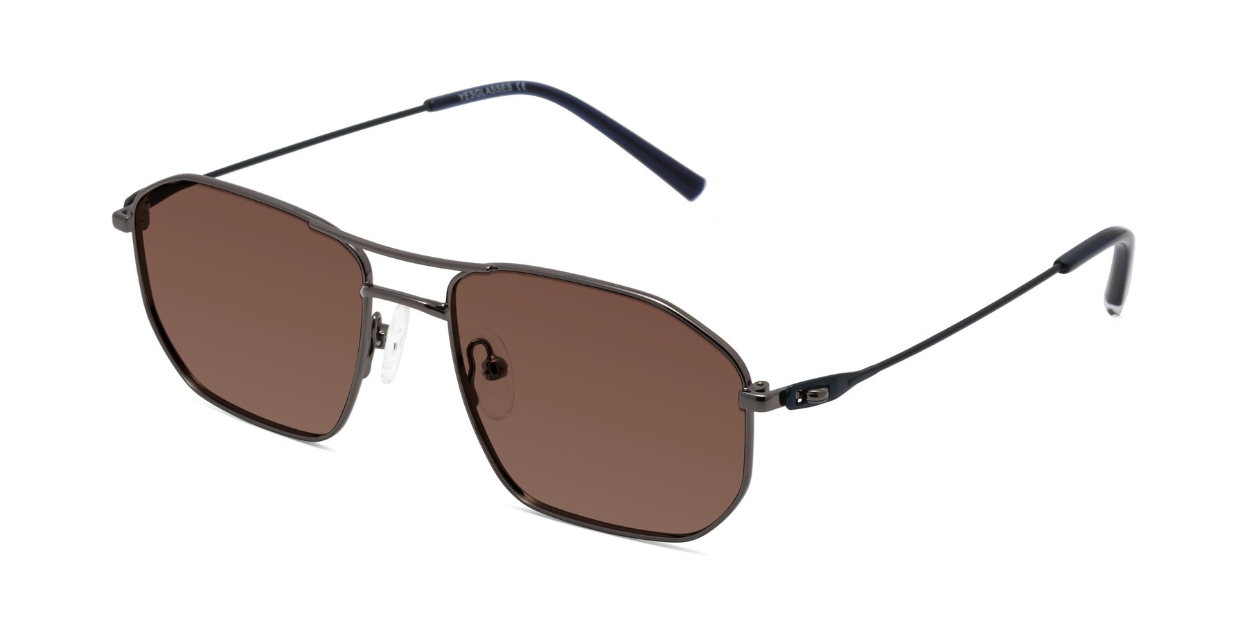 Angle of Cress in Gunmetal-Blue with Brown Tinted Lenses