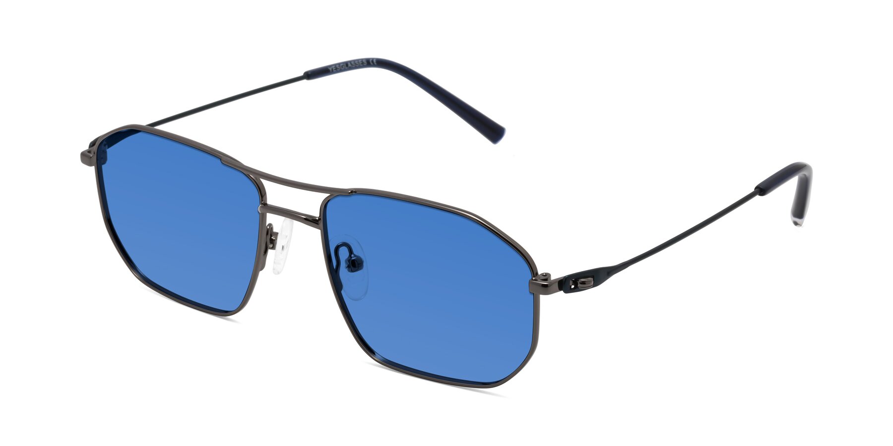 Angle of Cress in Gunmetal-Blue with Blue Tinted Lenses