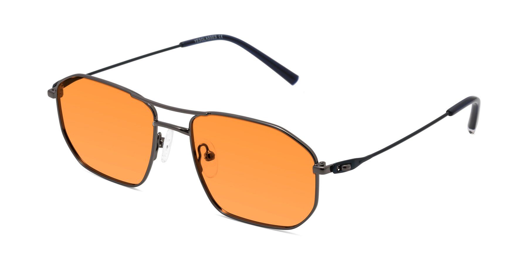 Angle of Cress in Gunmetal-Blue with Orange Tinted Lenses