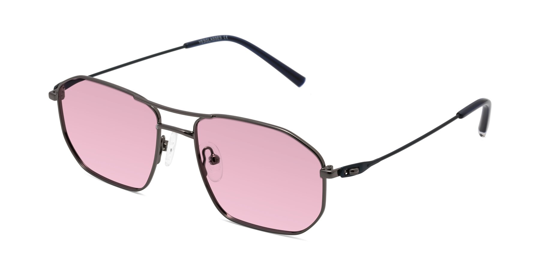 Angle of Cress in Gunmetal-Blue with Light Wine Tinted Lenses