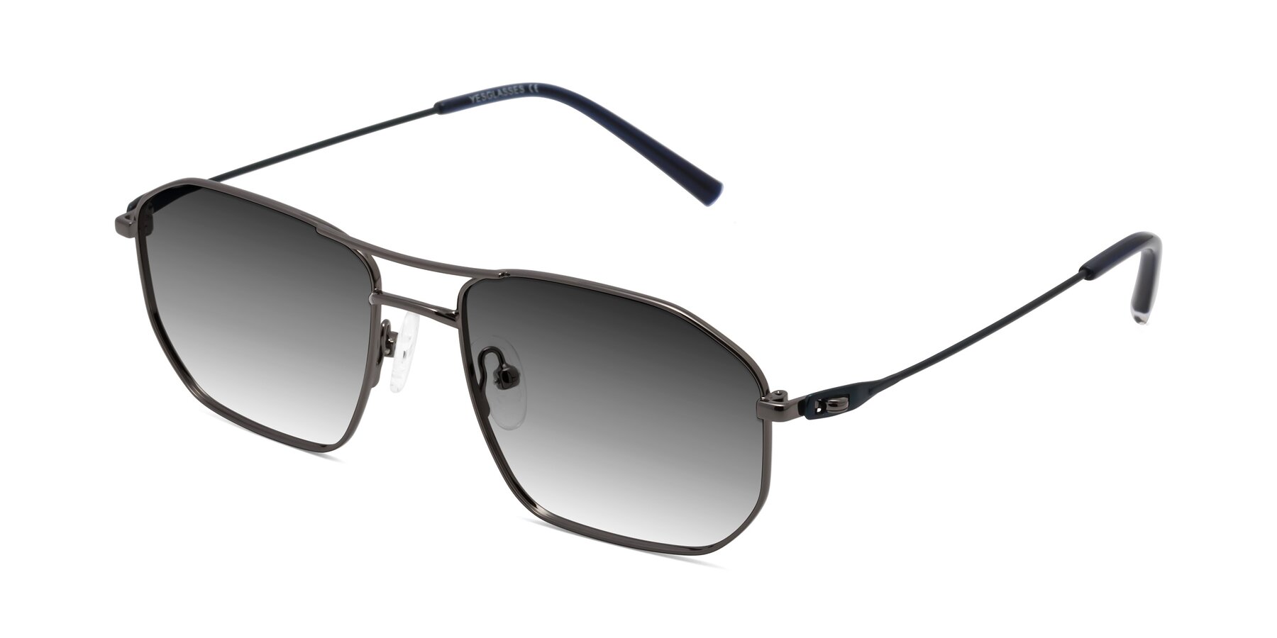 Angle of Cress in Gunmetal-Blue with Gray Gradient Lenses