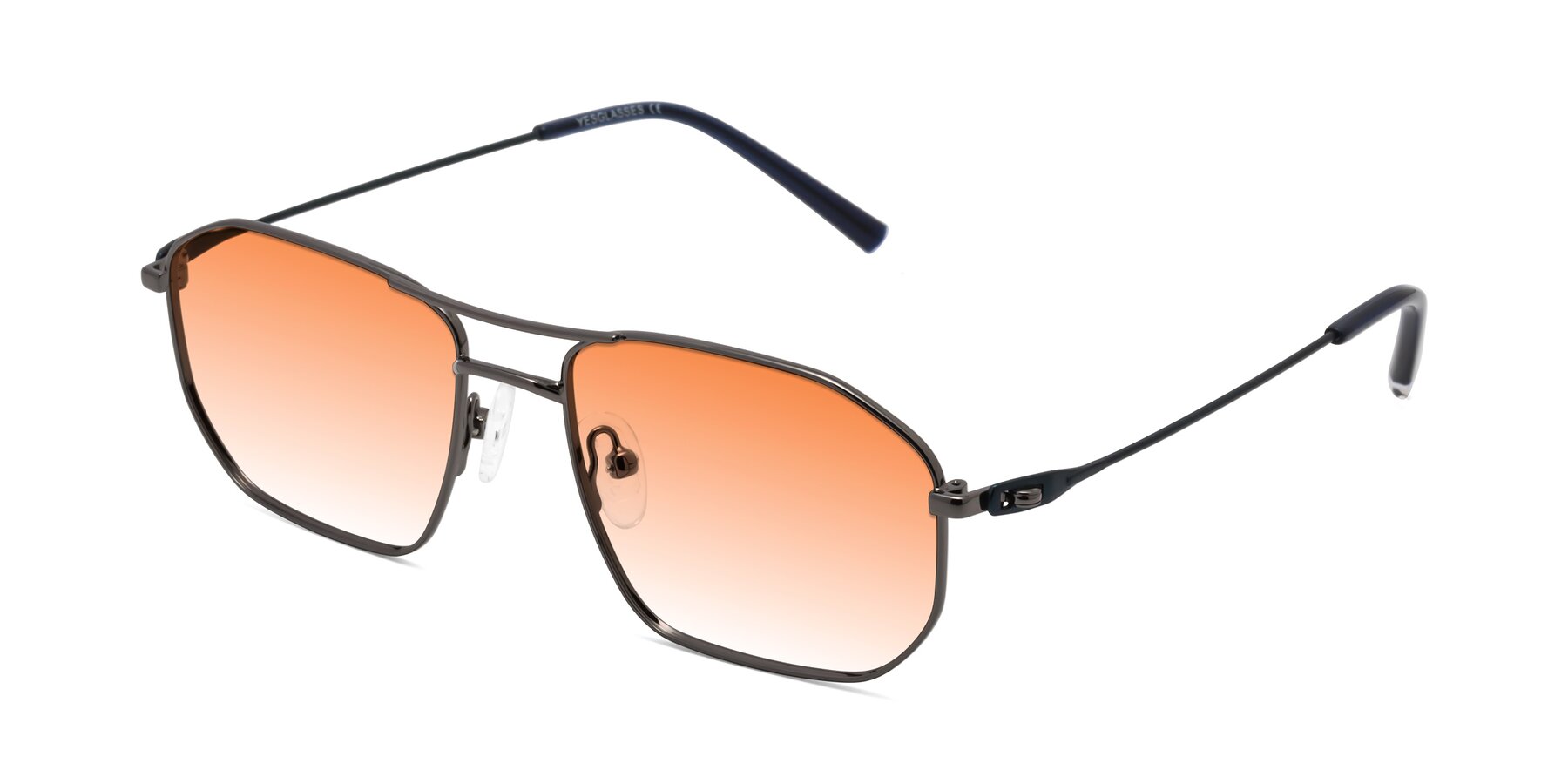 Angle of Cress in Gunmetal-Blue with Orange Gradient Lenses