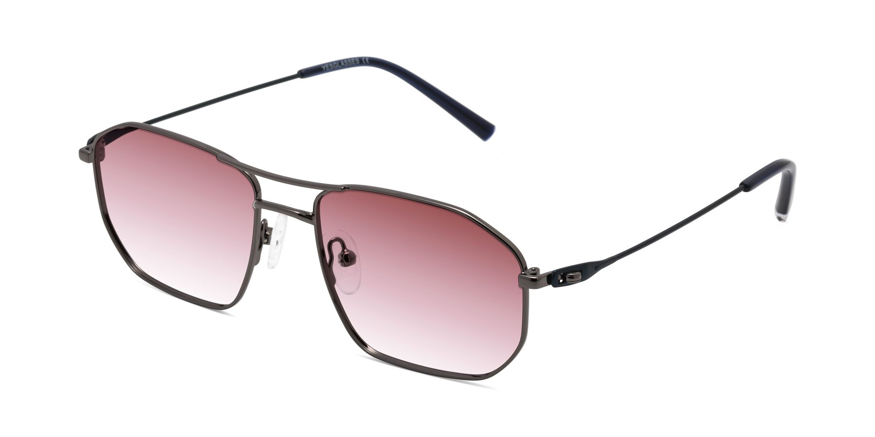 Angle of Cress in Gunmetal-Blue with Garnet Gradient Lenses