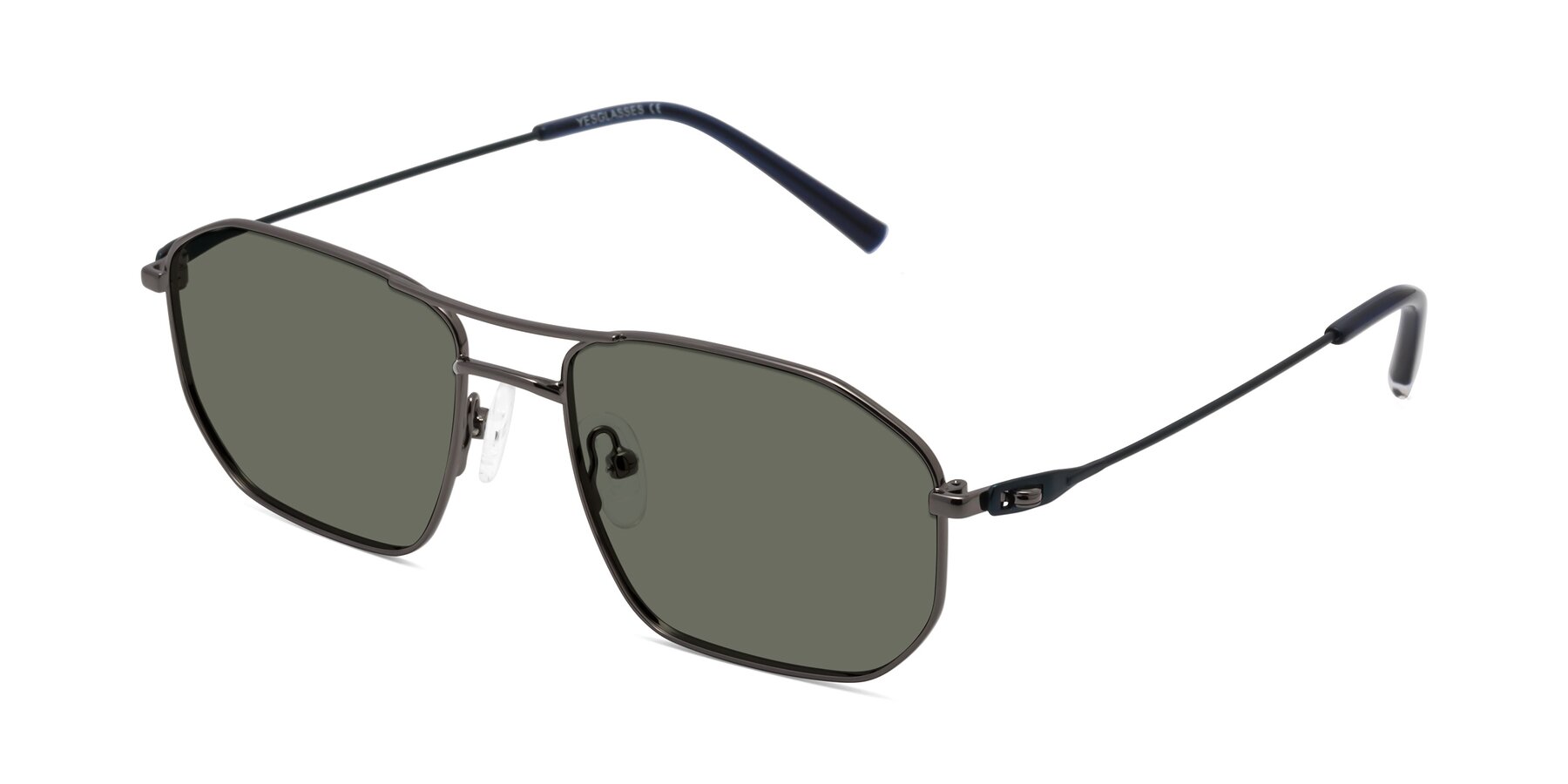 Angle of Cress in Gunmetal-Blue with Gray Polarized Lenses