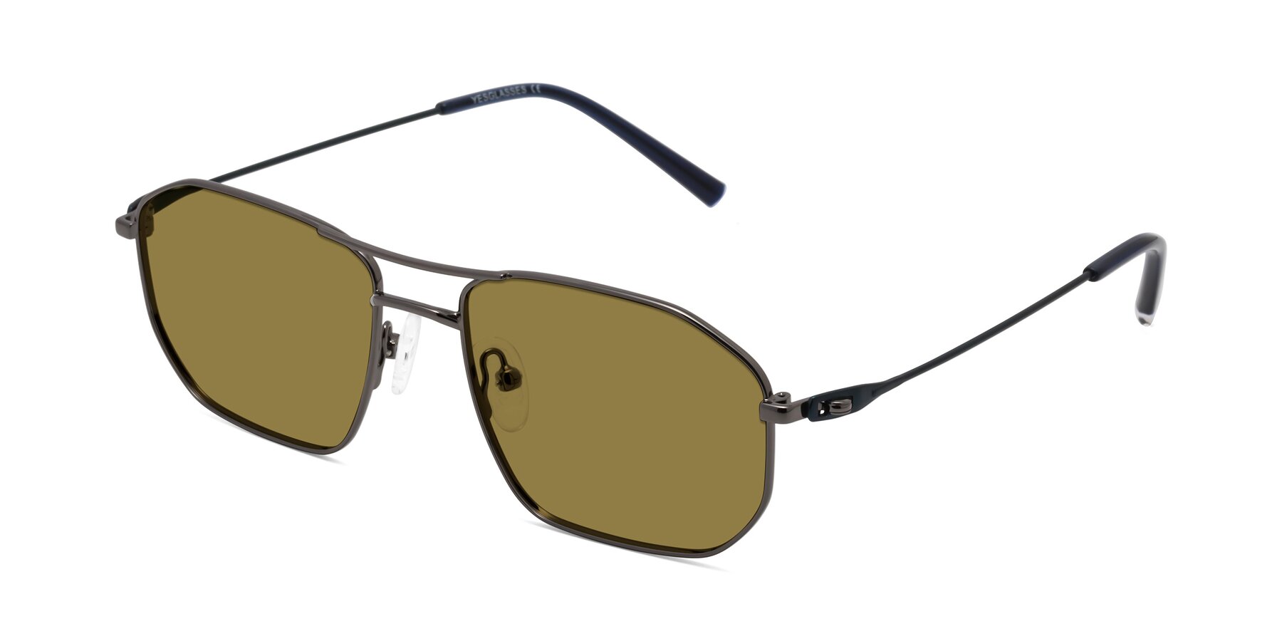 Angle of Cress in Gunmetal-Blue with Brown Polarized Lenses