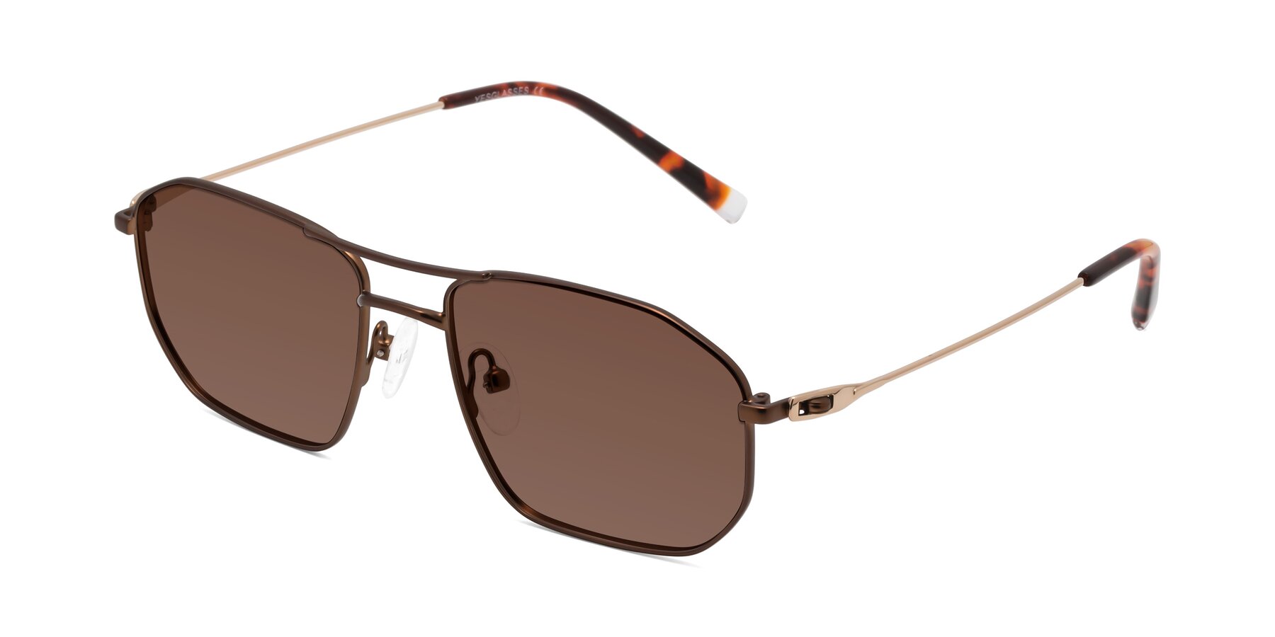 Angle of Cress in Brown-Gold with Brown Tinted Lenses