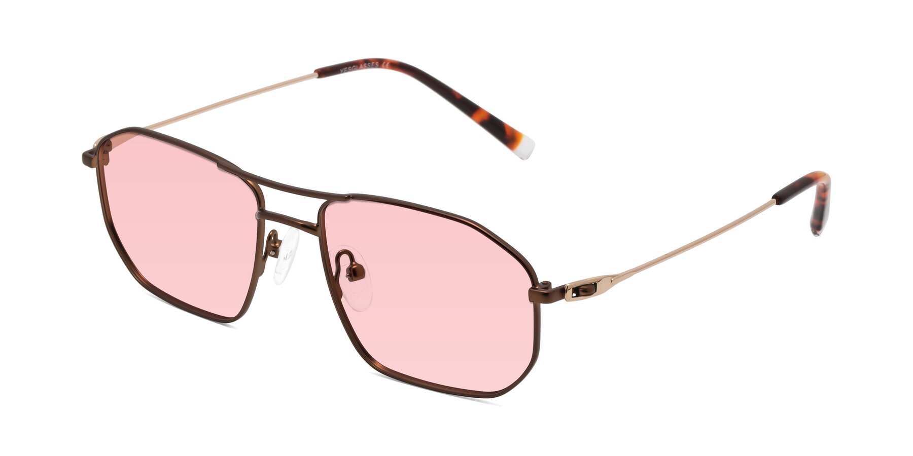 Angle of Cress in Brown-Gold with Light Garnet Tinted Lenses