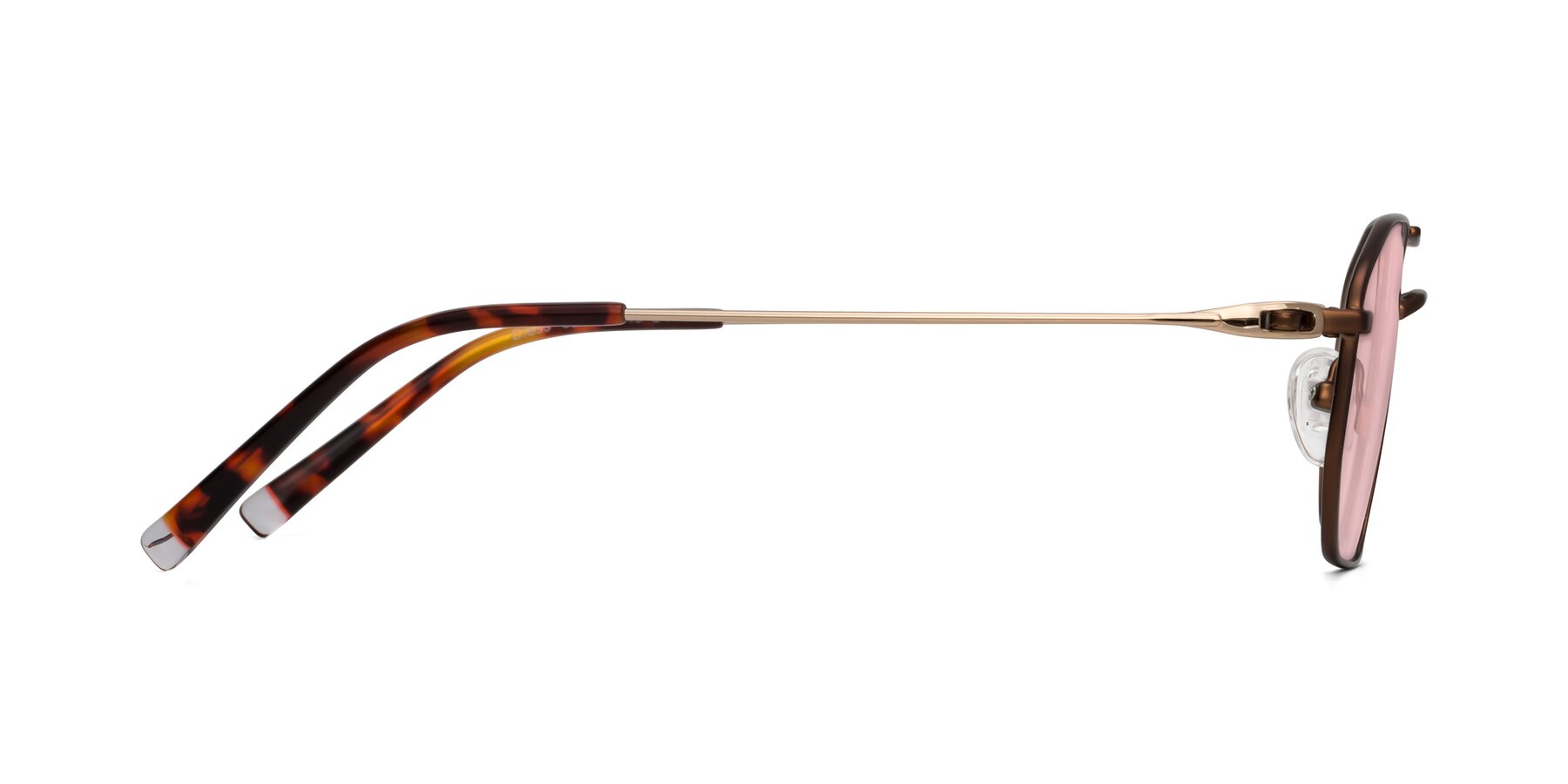 Side of Cress in Brown-Gold with Light Garnet Tinted Lenses