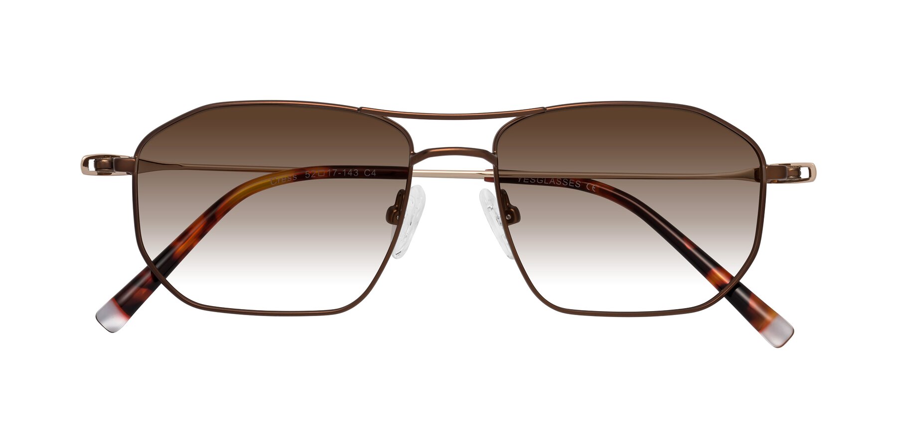 Folded Front of Cress in Brown-Gold with Brown Gradient Lenses