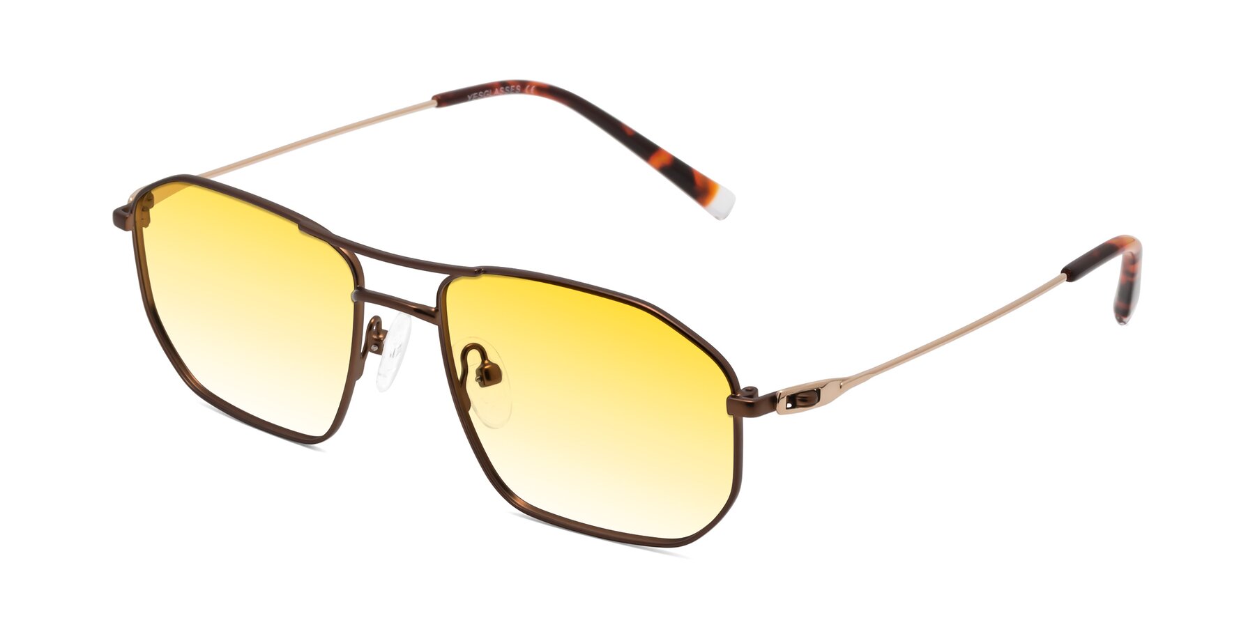 Angle of Cress in Brown-Gold with Yellow Gradient Lenses